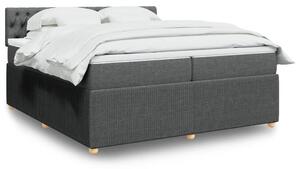 VidaXL Κρεβάτι Boxspring με Στρώμα Σκούρο Γκρι 200x200 εκ. Υφασμάτινο