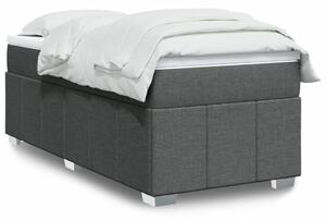 VidaXL Κρεβάτι Boxspring με Στρώμα Σκούρο Γκρι 100x200 εκ. Υφασμάτινο