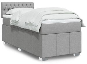 VidaXL Κρεβάτι Boxspring με Στρώμα Ανοιχτό Γκρι 80x200 εκ. Υφασμάτινο