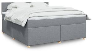 VidaXL Κρεβάτι Boxspring με Στρώμα Ανοιχτό Γκρι 180x200 εκ. Υφασμάτινο