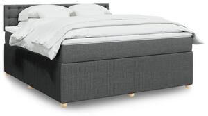 VidaXL Κρεβάτι Boxspring με Στρώμα Σκούρο Γκρι 180x200 εκ Υφασμάτιν