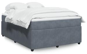 VidaXL Κρεβάτι Boxspring με Στρώμα Σκούρο Γκρι 160x200 εκ. Βελούδινο