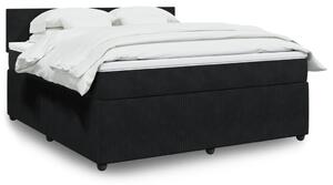 VidaXL Κρεβάτι Boxspring με Στρώμα Μαύρο 180x200 εκ. Βελούδινο