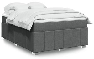 VidaXL Κρεβάτι Boxspring με Στρώμα Σκούρο Γκρι 140x190 εκ. Υφασμάτινο