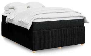 VidaXL Κρεβάτι Boxspring με Στρώμα Μαύρο 140x190 εκ. Υφασμάτινο