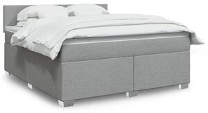 VidaXL Κρεβάτι Boxspring με Στρώμα Ανοιχτό Γκρι 180x200 εκ. Υφασμάτινο