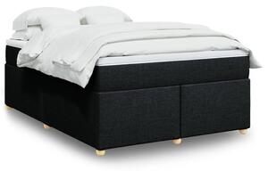 VidaXL Κρεβάτι Boxspring με Στρώμα Μαύρο 140x190 εκ. Υφασμάτινο