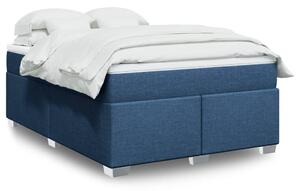 VidaXL Κρεβάτι Boxspring με Στρώμα Μπλε 140x200 εκ. Υφασμάτινο