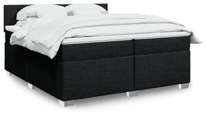 VidaXL Κρεβάτι Boxspring με Στρώμα Μαύρο 200x200 εκ. Υφασμάτινο