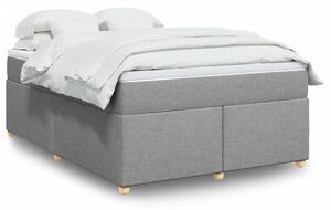 VidaXL Κρεβάτι Boxspring με Στρώμα Ανοιχτό Γκρι 140x200 εκ. Υφασμάτινο