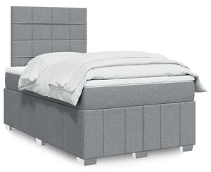 VidaXL Κρεβάτι Boxspring με Στρώμα Ανοιχτό Γκρι 120x200 εκ. Υφασμάτινο