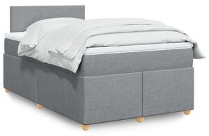 VidaXL Κρεβάτι Boxspring με Στρώμα Ανοιχτό Γκρι 120x200 εκ. Υφασμάτινο