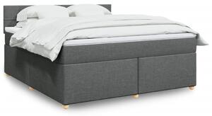 VidaXL Κρεβάτι Boxspring με Στρώμα Σκούρο Γκρι 180x200 εκ Υφασμάτιν