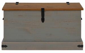 VidaXL Σεντούκι αποθήκευσης HALDEN γκρι 91x48x47 cm μασίφ ξύλο πεύκο