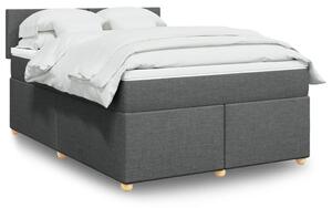 VidaXL Κρεβάτι Boxspring με Στρώμα Σκούρο Γκρι 160x200 εκ Υφασμάτινο