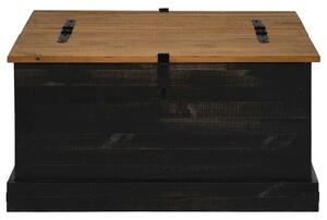 VidaXL Σεντούκι αποθήκευσης HALDEN Μαύρο 91x91x47cm Στερεό ξύλο πεύκου
