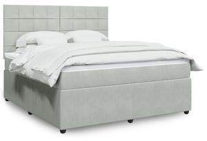 VidaXL Κρεβάτι Boxspring με Στρώμα Ανοιχτό Γκρι 180x200 εκ. Βελούδινο