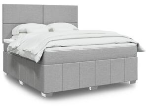 VidaXL Κρεβάτι Boxspring με Στρώμα Ανοιχτό Γκρι 180x200 εκ. Υφασμάτινο