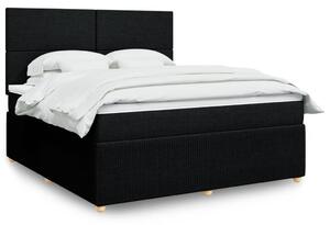 VidaXL Κρεβάτι Boxspring με Στρώμα Μαύρο 180x200 εκ. Υφασμάτινο