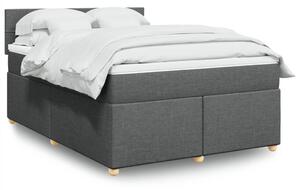 VidaXL Κρεβάτι Boxspring με Στρώμα Σκούρο Γκρι 140x200 εκ Υφασμάτινο