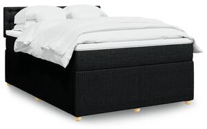 VidaXL Κρεβάτι Boxspring με Στρώμα Μαύρο 140x200 εκ. Υφασμάτινο