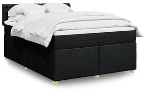 VidaXL Κρεβάτι Boxspring με Στρώμα Μαύρο 140x200 εκ. Υφασμάτινο