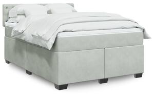 VidaXL Κρεβάτι Boxspring με Στρώμα Ανοιχτό Γκρι 160x200 εκ. Βελούδινο