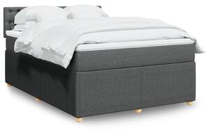 VidaXL Κρεβάτι Boxspring με Στρώμα Σκούρο Γκρι 140x190 εκ. Υφασμάτινο