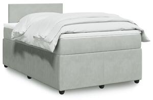 VidaXL Κρεβάτι Boxspring με Στρώμα Ανοιχτό Γκρι 120x190 εκ. Βελούδινο