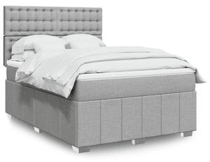 VidaXL Κρεβάτι Boxspring με Στρώμα Ανοιχτό Γκρι 140x200 εκ. Υφασμάτινο