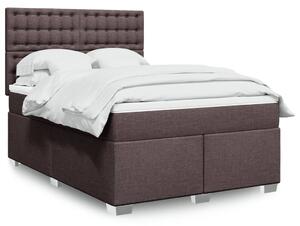 VidaXL Κρεβάτι Boxspring με Στρώμα Σκούρο Καφέ 140x200 εκ Υφασμάτινο