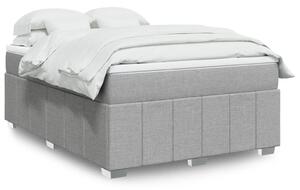 VidaXL Κρεβάτι Boxspring με Στρώμα Ανοιχτό Γκρι 140x200 εκ. Υφασμάτινο