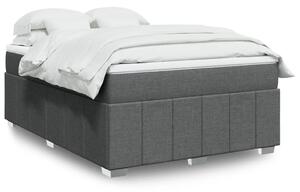 VidaXL Κρεβάτι Boxspring με Στρώμα Σκούρο Γκρι 140x200 εκ Υφασμάτινο