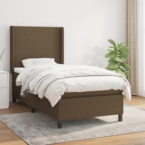 VidaXL Κρεβάτι Boxspring με Στρώμα Σκούρο Καφέ 80x200 εκ. Υφασμάτινο