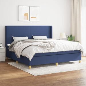 VidaXL Κρεβάτι Boxspring με Στρώμα Μπλε 200x200 εκ. Υφασμάτινο