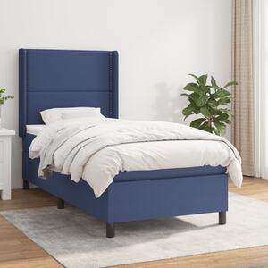 VidaXL Κρεβάτι Boxspring με Στρώμα Μπλε 90x200 εκ.Υφασμάτινο