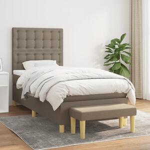 VidaXL Κρεβάτι Boxspring με Στρώμα Taupe 90x200 εκ. Υφασμάτινο