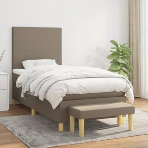 VidaXL Κρεβάτι Boxspring με Στρώμα Taupe 90x200 εκ. Υφασμάτινο