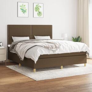 VidaXL Κρεβάτι Boxspring με Στρώμα Σκούρο Καφέ 160x200 εκ Υφασμάτινο