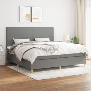 VidaXL Κρεβάτι Boxspring με Στρώμα Σκούρο Γκρι 200x200 εκ. Υφασμάτινο