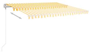 VidaXL Τέντα Συρόμενη Αυτόματη Κίτρινο / Λευκό 450 x 350 εκ