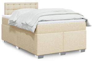 VidaXL Κρεβάτι Boxspring με Στρώμα Κρεμ 120x200 εκ. Υφασμάτινο