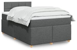 VidaXL Κρεβάτι Boxspring με Στρώμα Σκούρο Γκρι 120x200 εκ. Υφασμάτινο