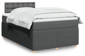 VidaXL Κρεβάτι Boxspring με Στρώμα Σκούρο Γκρι 120x190 εκ Υφασμάτινο