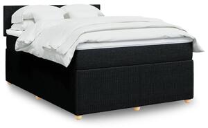 VidaXL Κρεβάτι Boxspring με Στρώμα Μαύρο 140x190 εκ. Υφασμάτινο