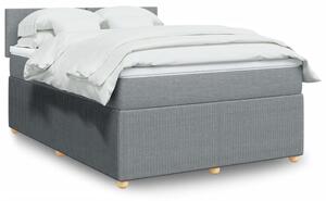 VidaXL Κρεβάτι Boxspring με Στρώμα Ανοιχτό Γκρι 140x190 εκ. Υφασμάτινο