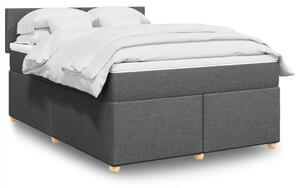 VidaXL Κρεβάτι Boxspring με Στρώμα Σκούρο Γκρι 140x190 εκ. Υφασμάτινο