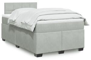 VidaXL Κρεβάτι Boxspring με Στρώμα Ανοιχτό Γκρι 120x200 εκ. Βελούδινο