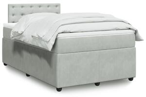 VidaXL Κρεβάτι Boxspring με Στρώμα Ανοιχτό Γκρι 120x190 εκ. Βελούδινο