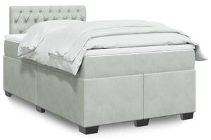 VidaXL Κρεβάτι Boxspring με Στρώμα Ανοιχτό Γκρι 120x200 εκ. Βελούδινο